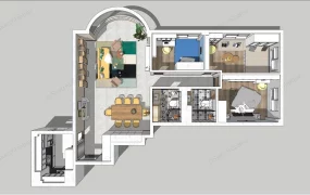 3 Bedroom 2 Bath Home Floor Plan