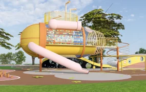 Whimsical Submarine Themed Outdoor Playground