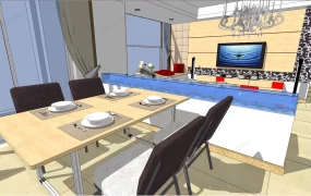 Traditional Living Room Dining Room Combo