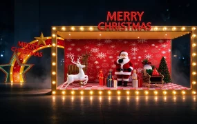 Festive Christmas Holiday Display Booth SketchUp 3D Model