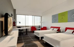 Twin Beds Hotel Room Design