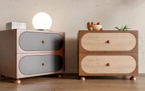 Modern Capsule Drawer Nightstands SketchUp 3D Model