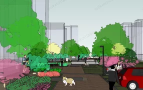 Square Park Landscaping Idea