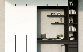 Built In Wardrobe With Desk And Shelves