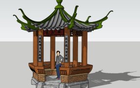 Chinese Hexagonal Pavilion