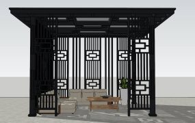 Backyard Patio Pavilion with Furniture