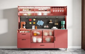 Modern Coffee Station & Home Bar Cabinet