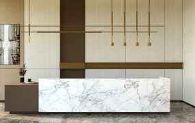 White Marble Contemporary Reception Desk​