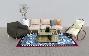 Rustic Living Room Furniture Set