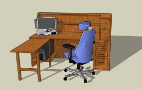 Vintage Office Desk with Hutch