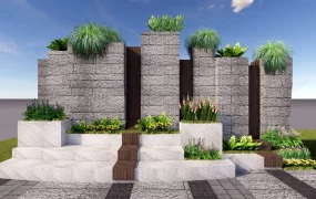 Landscaping Feature Wall Idea