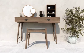 Minimalist Wood Makeup Vanity