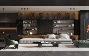 Dark Modern Living Room
