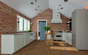 Rustic Red Brick Kitchen