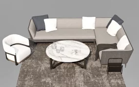 Modern L Shaped Sectional Sofa And Living Room Furniture Set