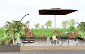 Patio Dining Set With Umbrella