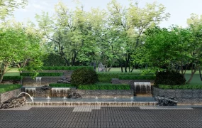 Large Outdoor Waterfall & Fountain
