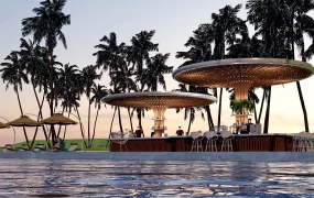 Luxury Resort Poolside Bar And Lounge SketchUp 3D Model