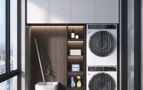 Modern Balcony Laundry Area Design