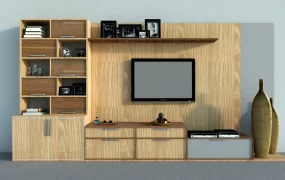 Wooden TV Wall Unit