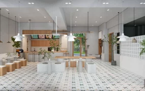 Minimalist Juice Bar Interior