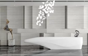 White Modern Salon Reception Desk