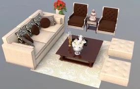 Retro Living Room Furniture Set