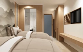Twin Bed Hotel Room