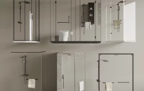 Modern Glass Shower Enclosures And Cabins Collection SketchUp 3D Model