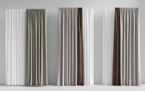 Modern Layered Fabric Curtains Collection SketchUp 3D Model