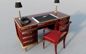 Vintage Office Desk And Chair Set