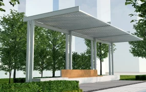 Urban Park Pergola With Bench