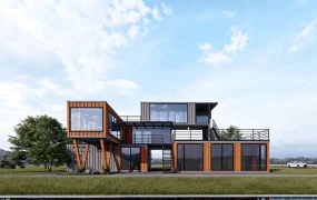 Modern Modular Shipping Container Architecture SketchUp 3D Model