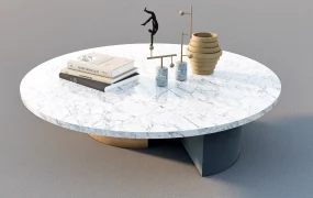 Round White Marble Coffee Table