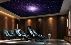 Modern Luxury Private Home Theater With Starry Ceiling