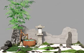 Miniature Japanese Zen Garden Display