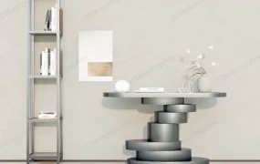Steel Console Table And Bookshelf