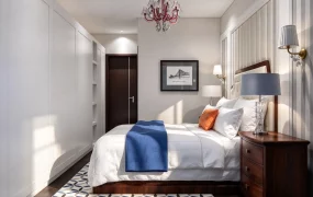Modern Transitional Bedroom With White Wardrobes SketchUp 3D Model