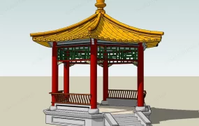 Chinese Hexagonal Pavilion
