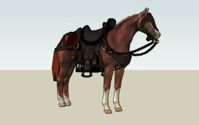 Horse with Saddle and Bridle