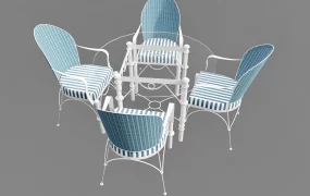 5 Piece White Patio Dining Set