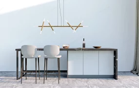 Mini Home Bar With Marble Countertop