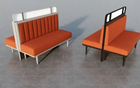 Brown Leather Restaurant Booths