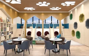 Modern Kindergarten Playroom With Seating Area SketchUp 3D Model