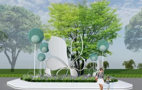 Modern Outdoor Sculpture Installation