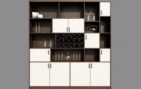 Wood Dining Hutch And Wine Cabinet