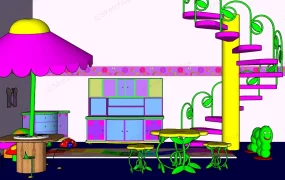 Cartoon Kids Playroom