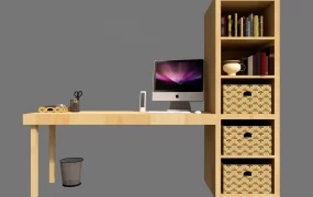 Compact Computer Desk And Bookcase Combo
