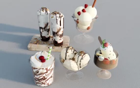 Ice Cream Sundaes And Milkshakes
