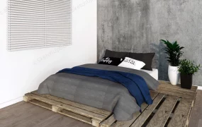 Rustic Wood Board Floor Bed